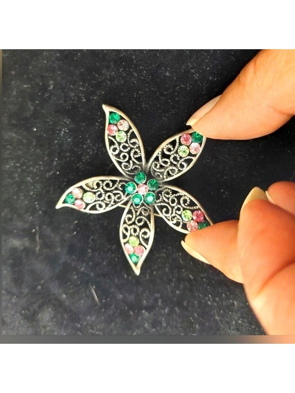 Vintage* Simon Chang Rhinestone Starfish Brooch